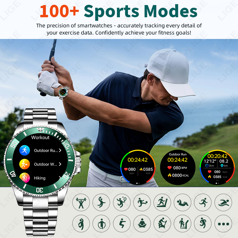 LIGE New Smart Watch Men Bluet - Luxury Watch On Wrist ulasan dan harga
