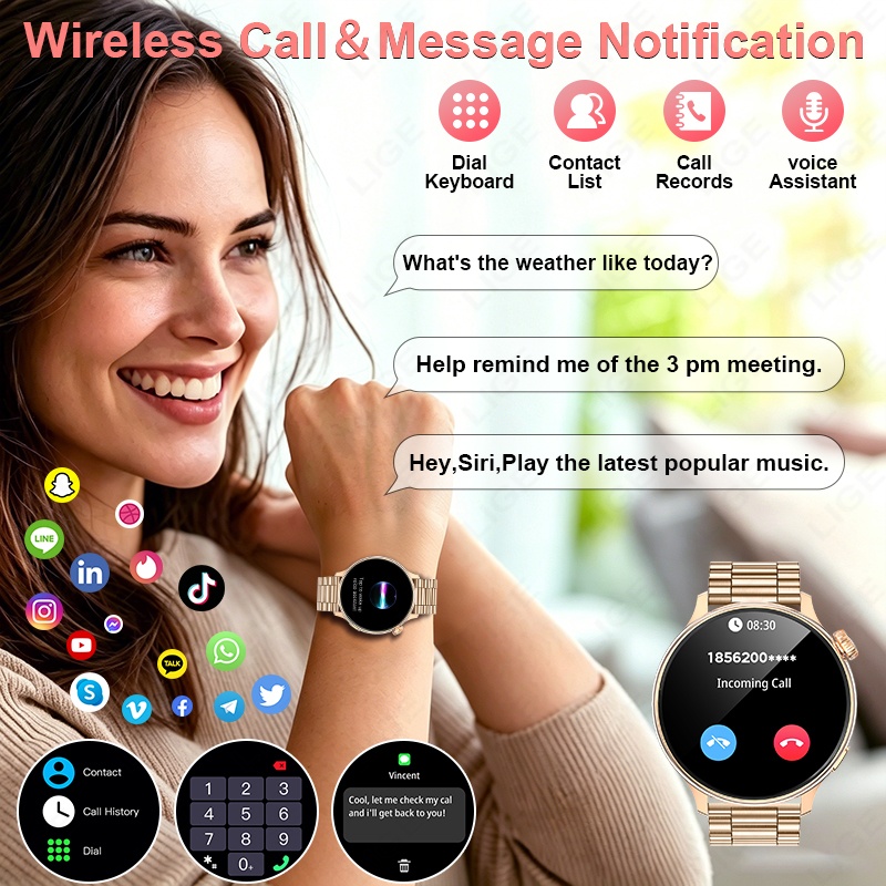 LIGE Luxury Women Smart Watch  - Luxury Watch On Wrist ulasan dan harga