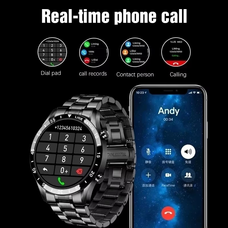 LIGE New Bluetooth Call Smart  - Luxury Watch On Wrist ulasan dan harga