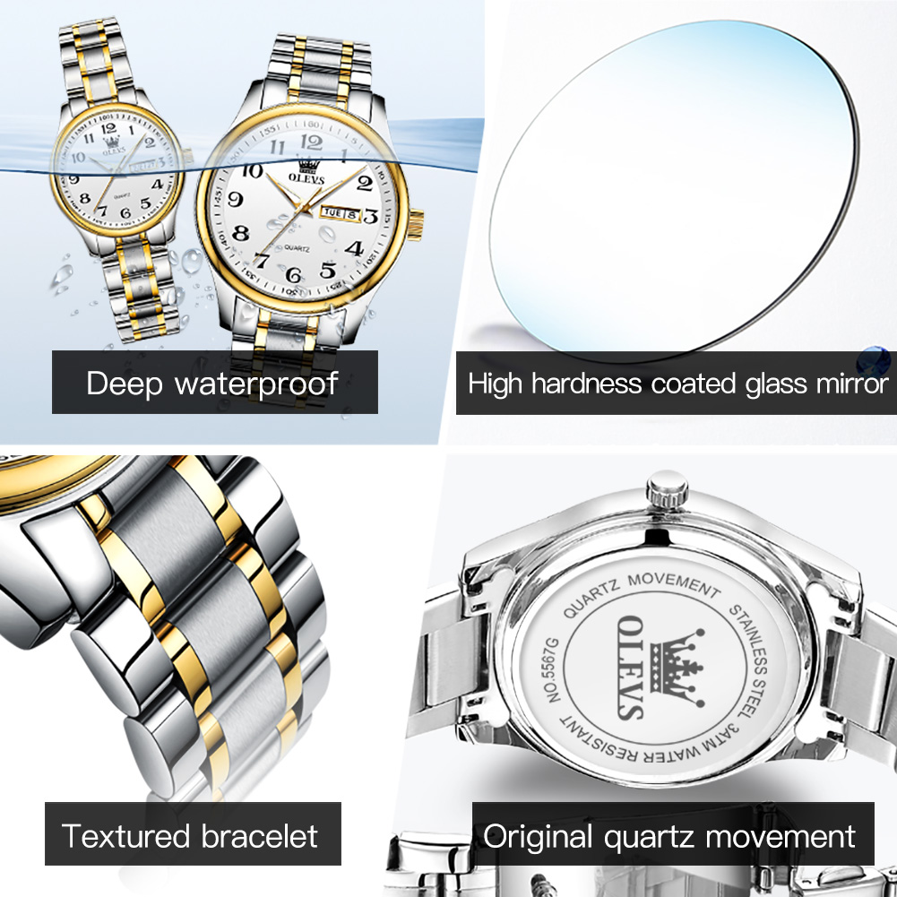 OLEVS New Fashion Couple Watch - Luxury Watch Market ulasan dan harga