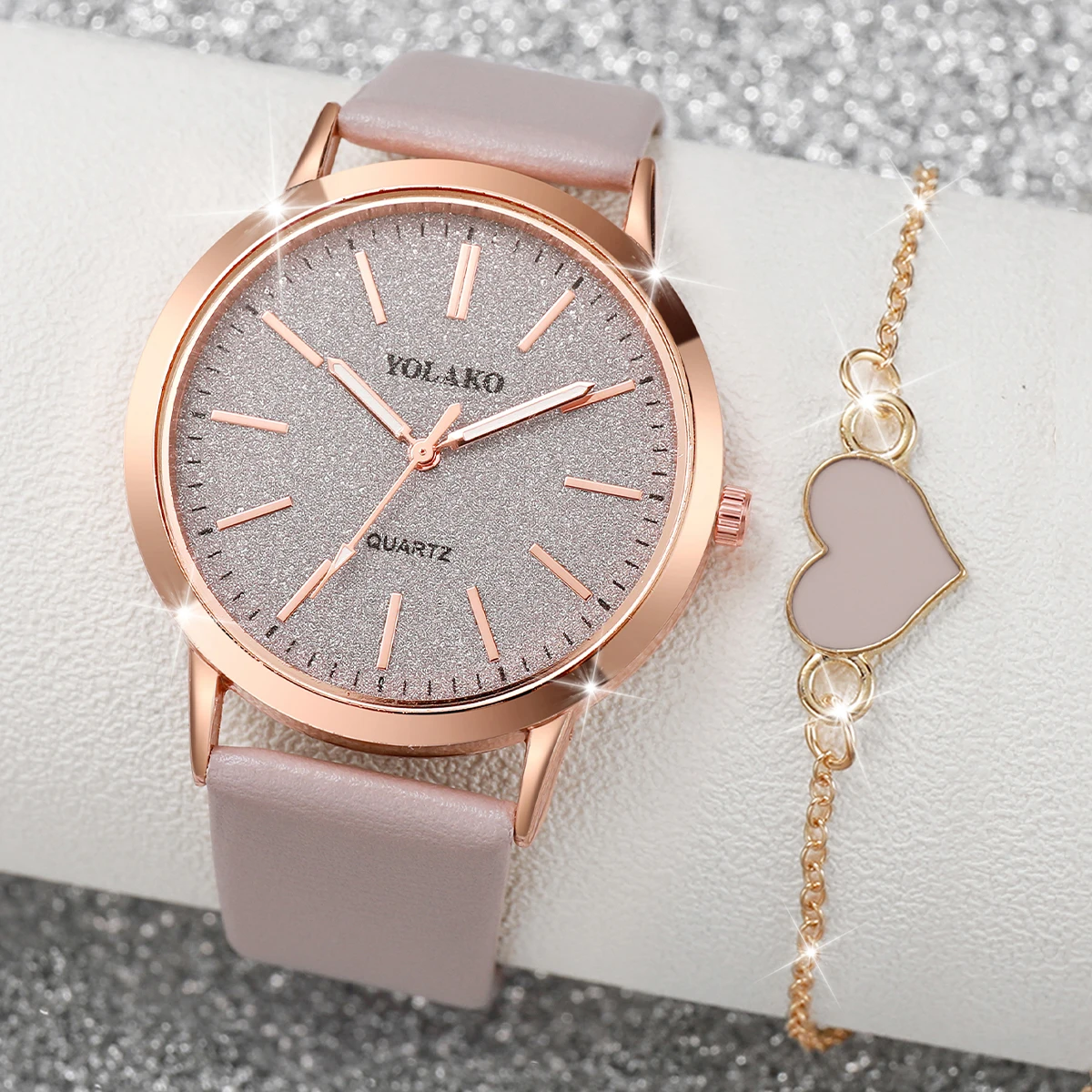 2PCS/Set Fashion Women Watches - Open Heart Watch ulasan dan harga