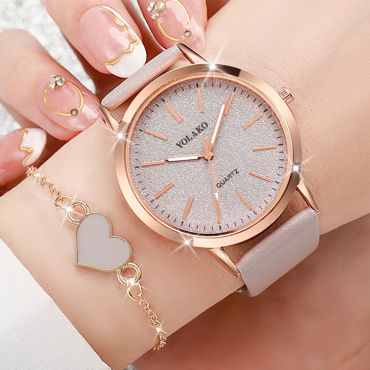 2PCS/Set Fashion Women Watches - Open Heart Watch ulasan dan harga
