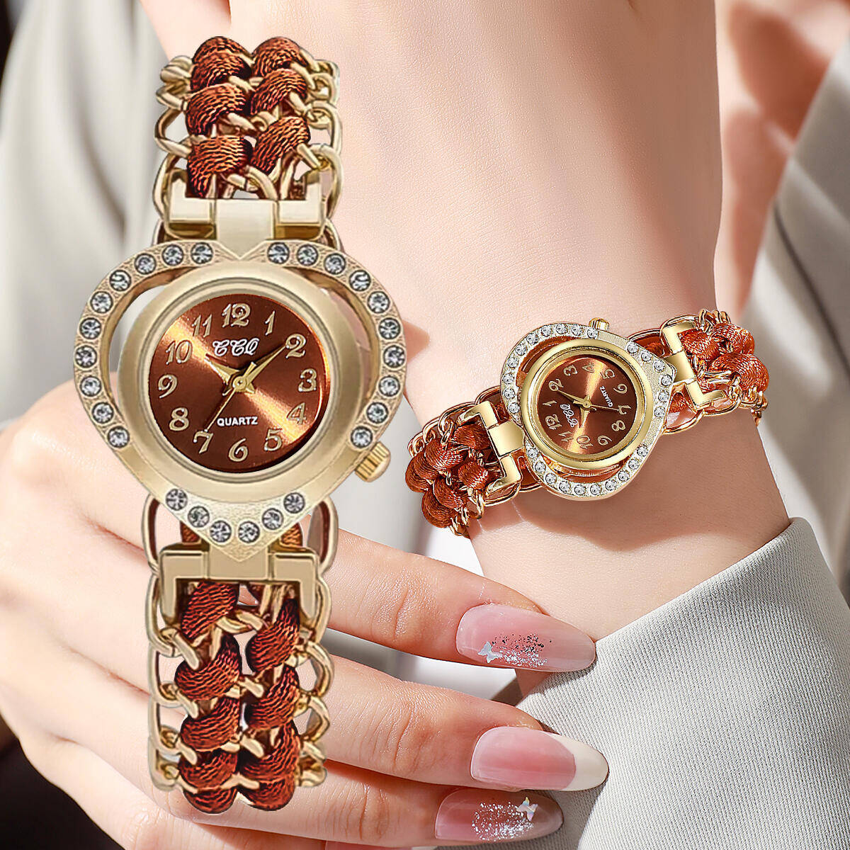 Fashion Rhinestone Heart Dial  - Open Heart Watch ulasan dan harga