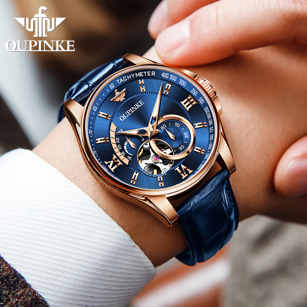OUPINKE 3222  Original Automat - Chronograph Flyback Watch ulasan dan harga