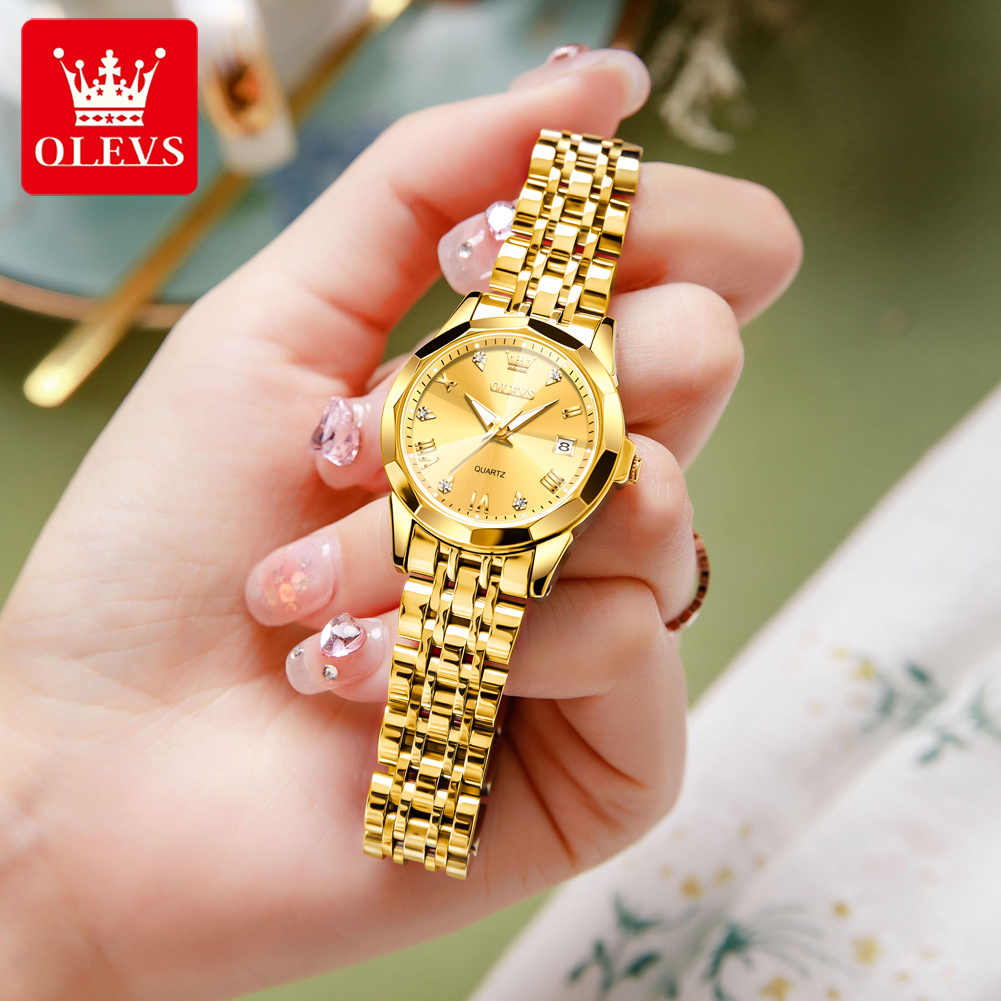 OLEVS Fashion Golden Watch for - Luxury Watch For Girls ulasan dan harga