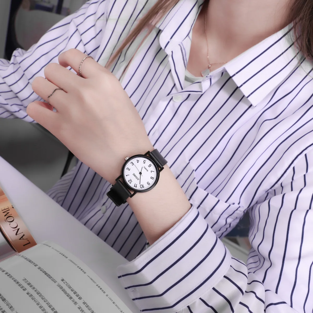 Simple Black Watch Quartz Watc - Luxury Watch For Girls ulasan dan harga